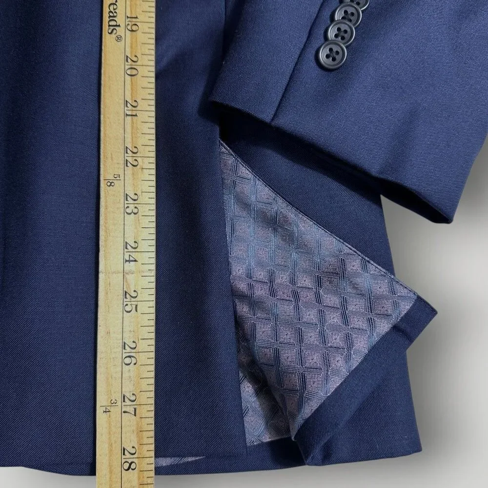 JOSEPH ABBOUD Mens 2 PIECE SUIT Blazer Jacket 42S Pant 36Wx29L Navy Blue Wool